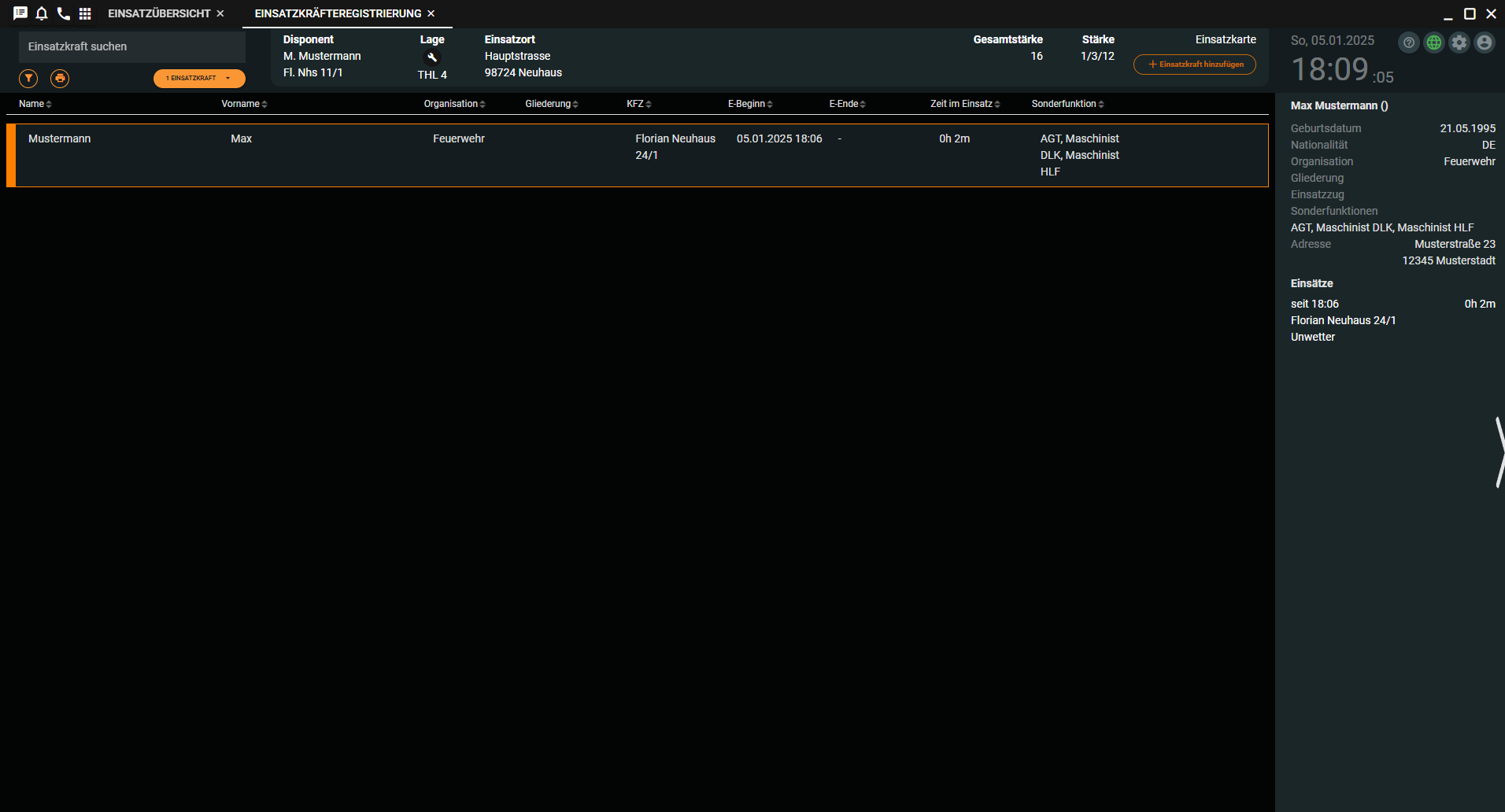 Einsatzkraft-Vorschau